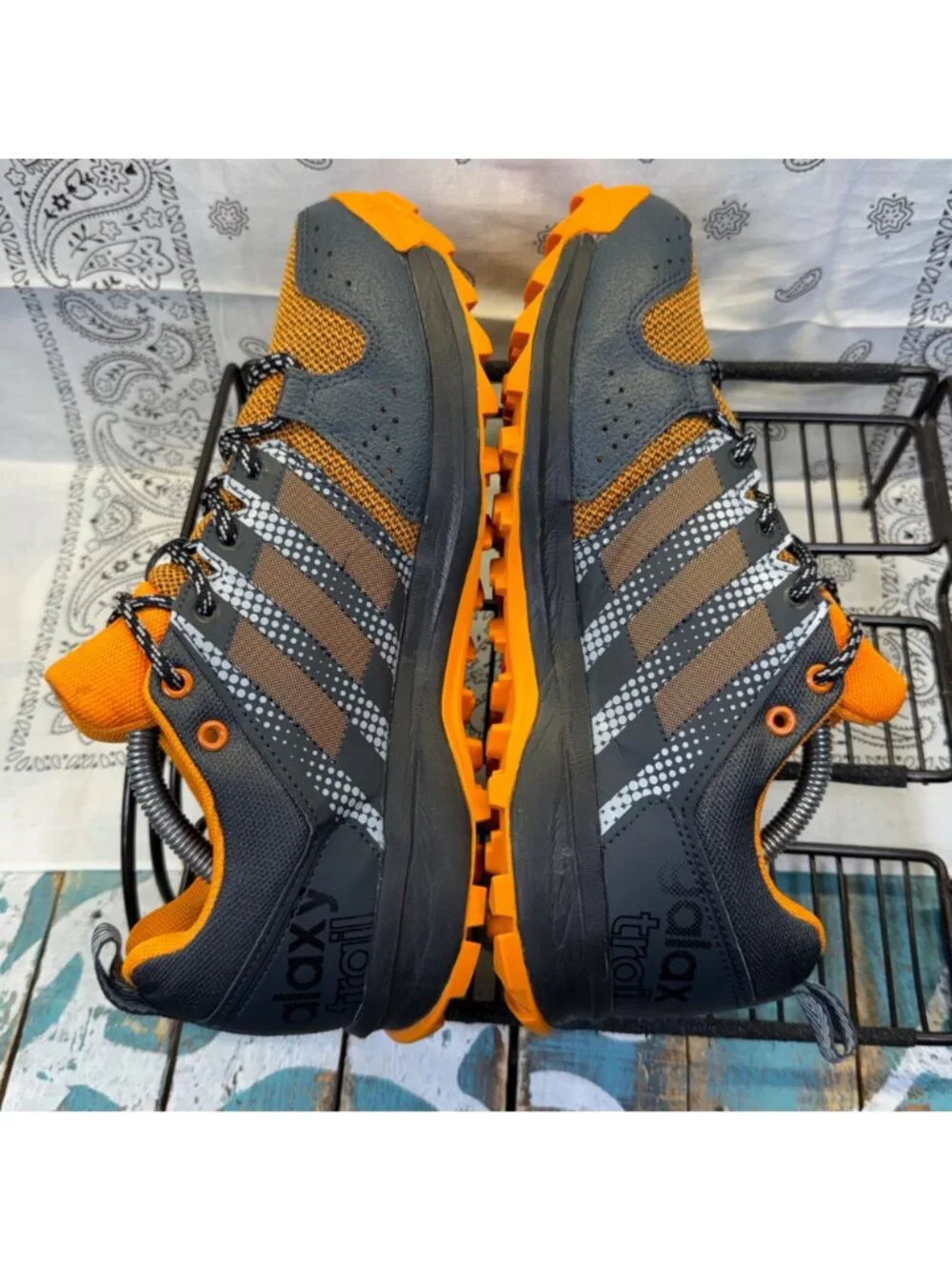 Adidas Galaxy Trail M Running/Training Grey/Orange Shoe Mens Size 7.5 EUC